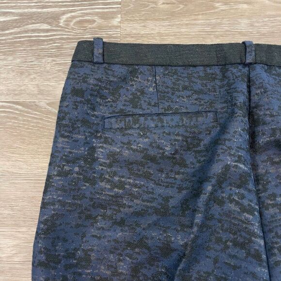 H&M Black and Navy blue Cotton Ankle Crop Front Slit Pants - Picture 8 of 11